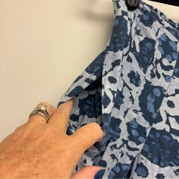 Free People Lady Lady Printed Pants Wide Leg Flowy Cropped Pockets - Picture 9 of 13